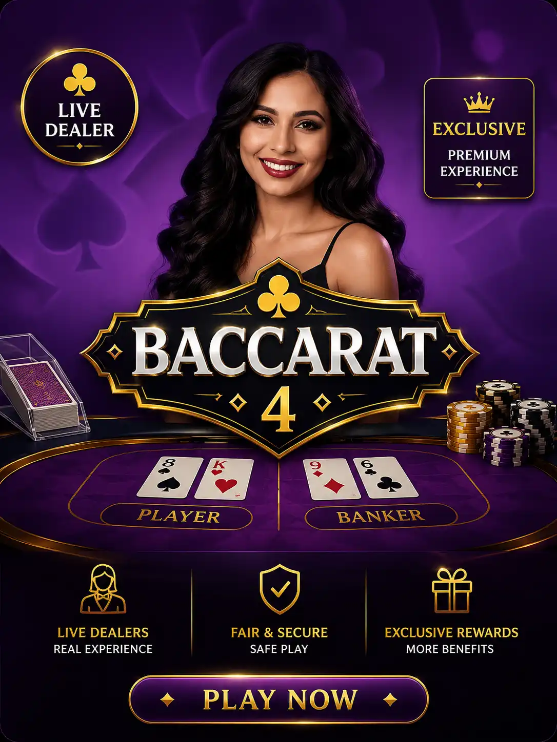 Baccarat 4 with real AUD live dealers