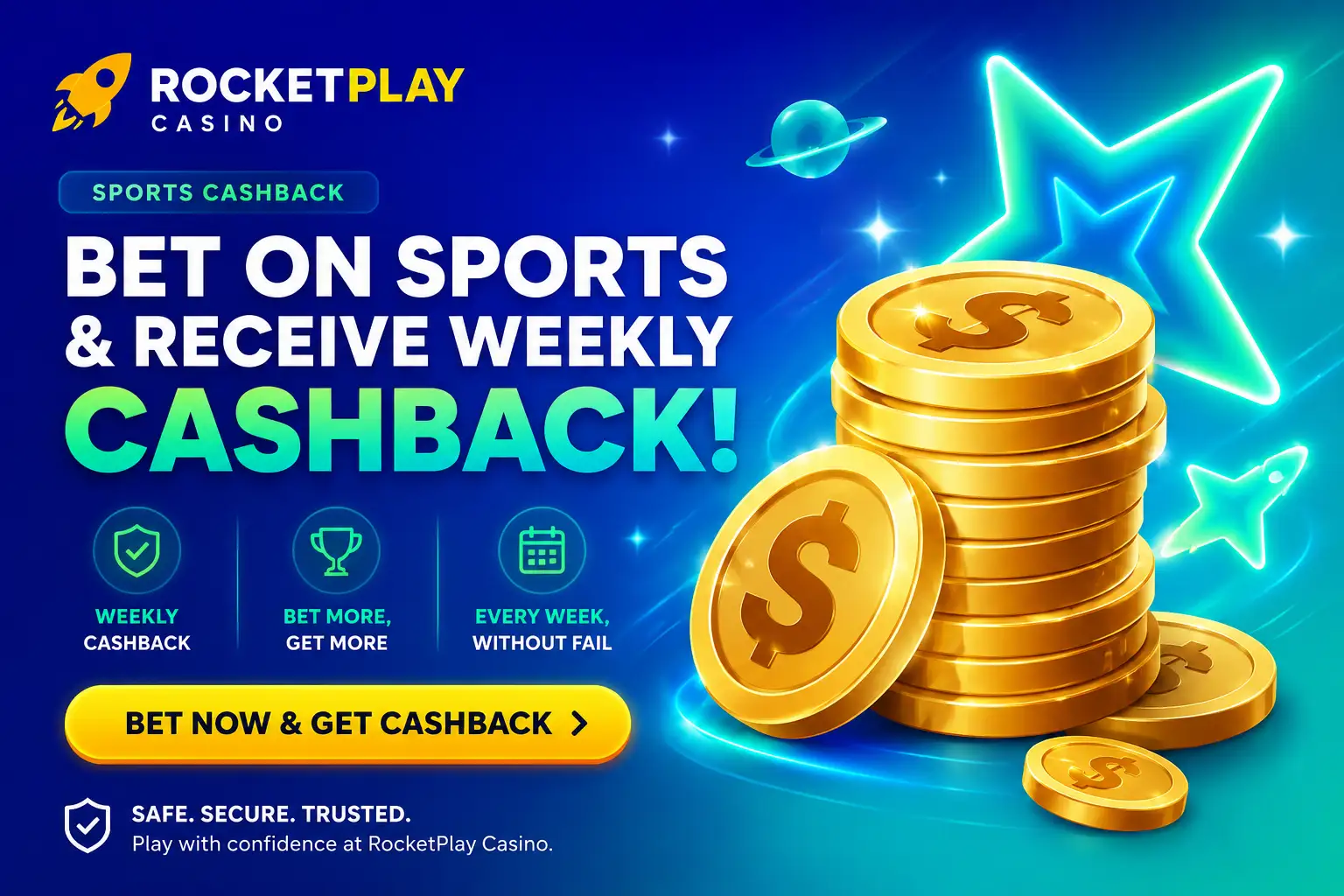 Weekly sports cashback at RocketPlay